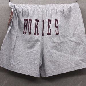 NWT Red Oak XL HOKIES Virginia Tech Hokies Gray Logo Elastic Waist Gym Shorts